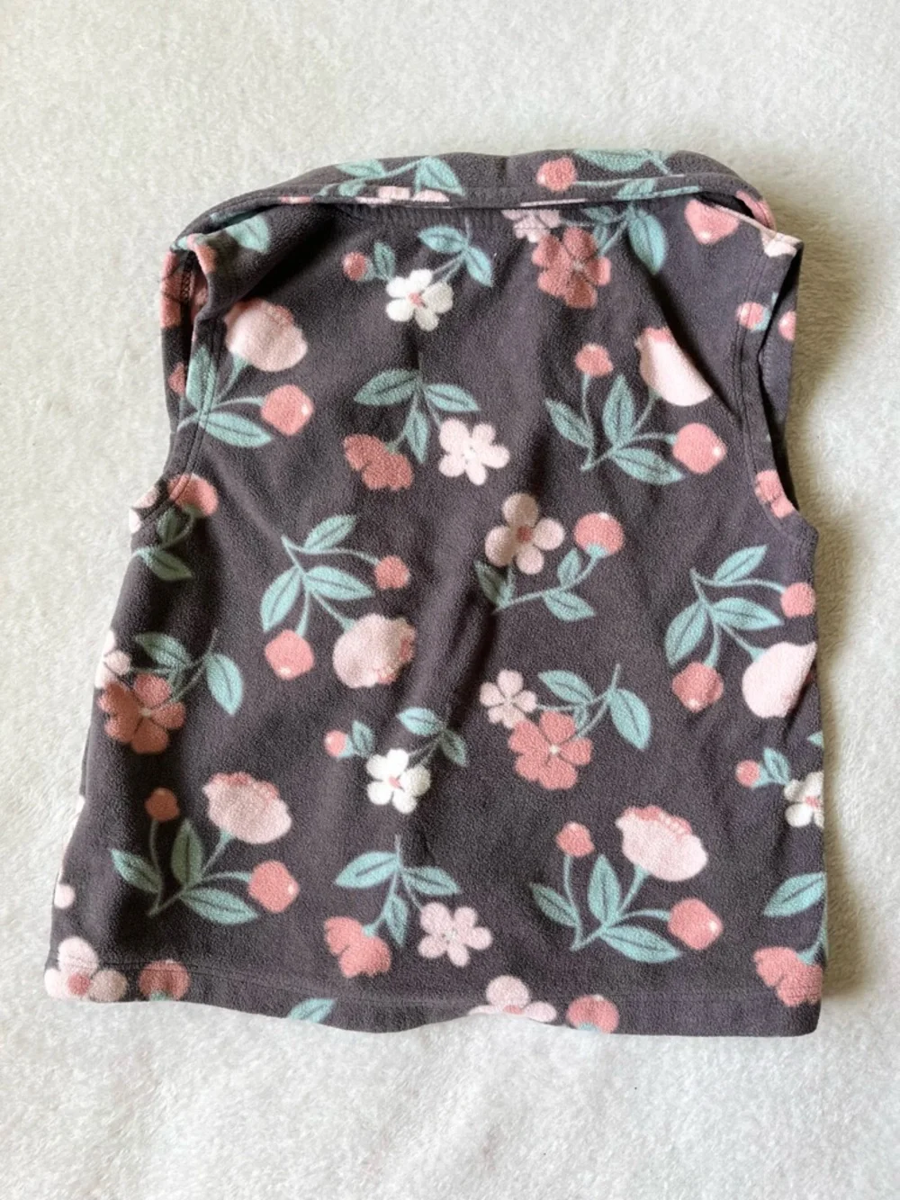 Carter's Floral Fleece Vest - Gray, Pink & Mint